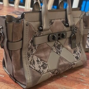 Coach Embossed Patchwork Satchel